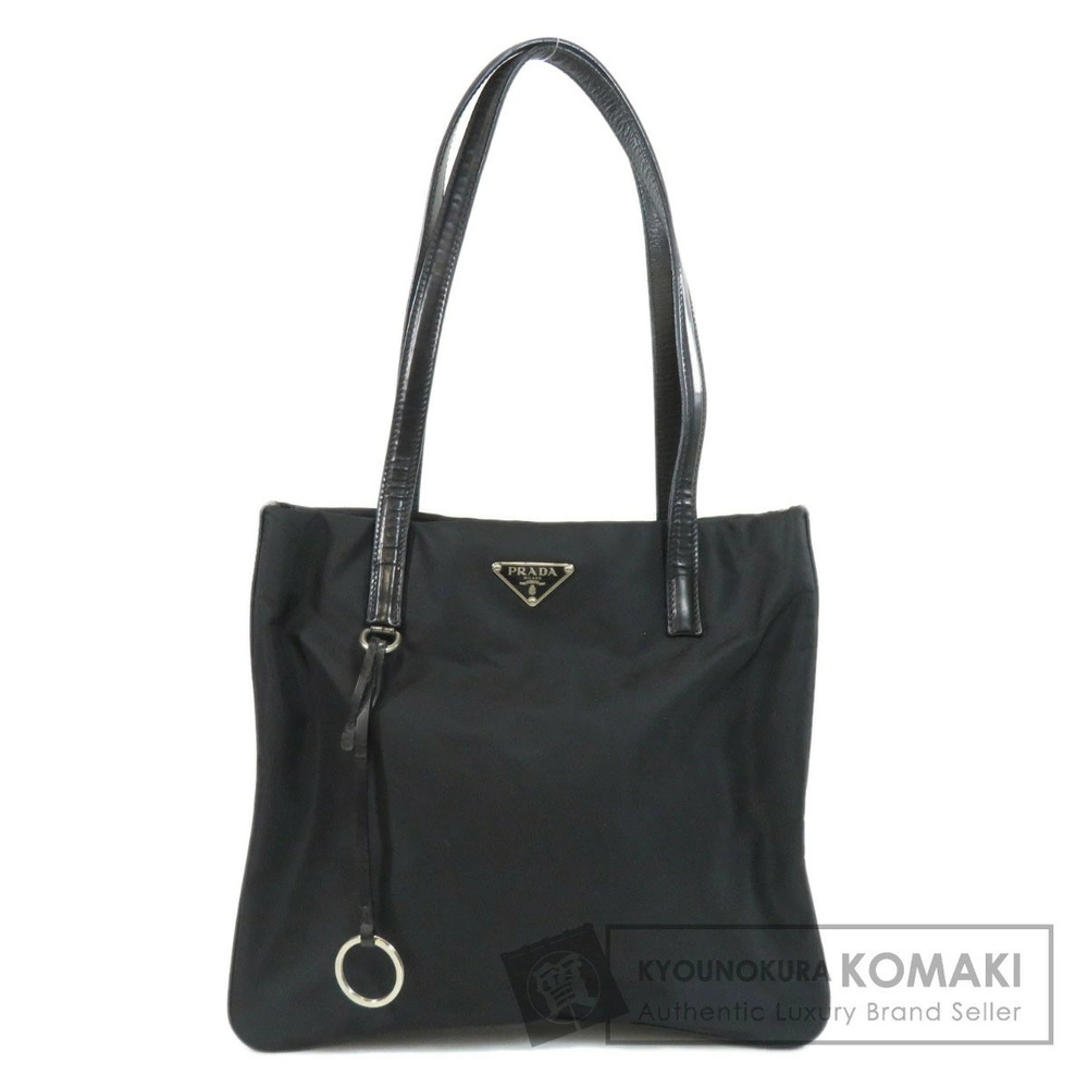 Prada Tessuto 2way Handbag iconic enamel triangle logo Black
